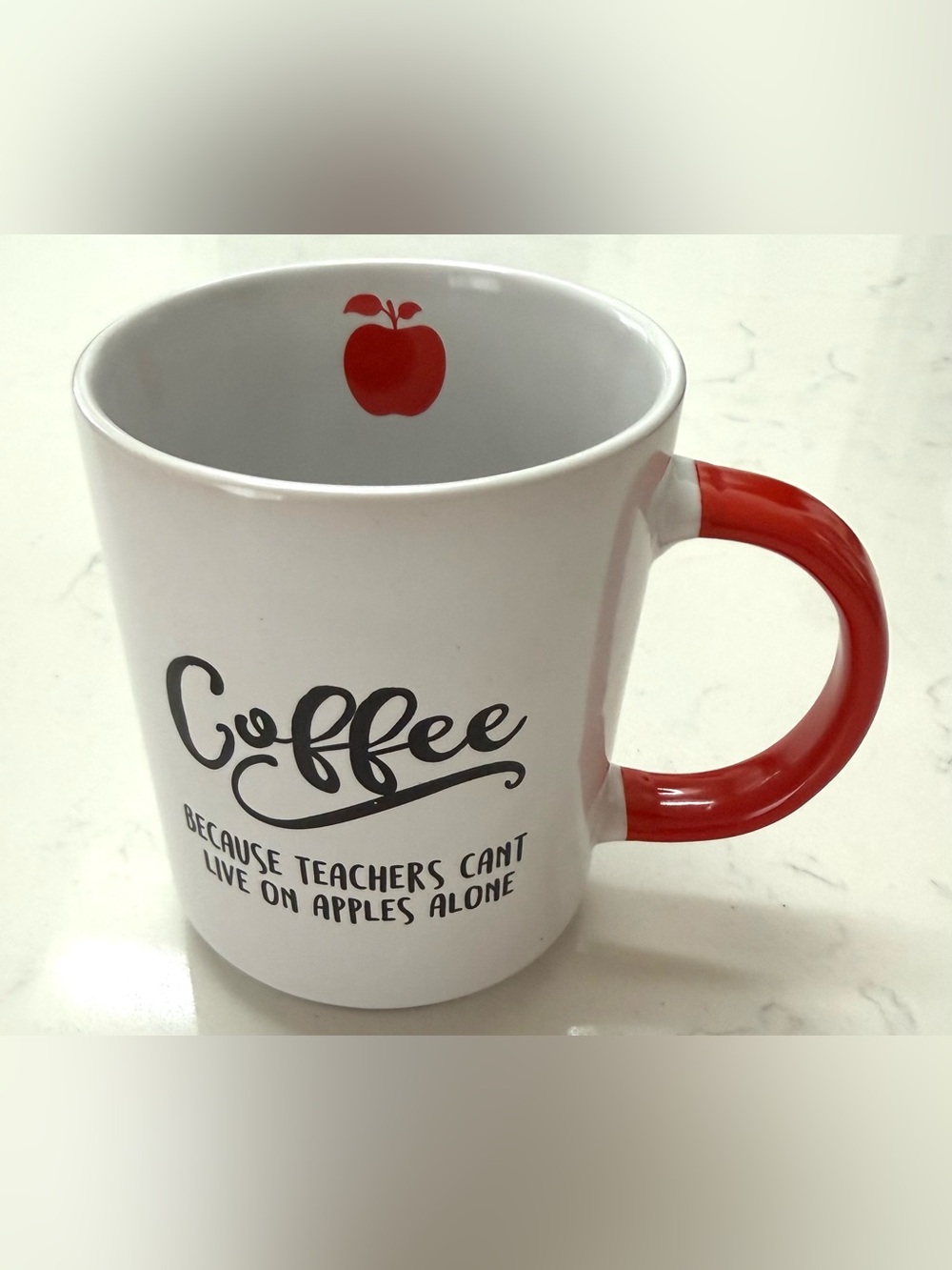 Cynthia Rowley Because Teachers Can’t Live On Apples Alone Mug NEW